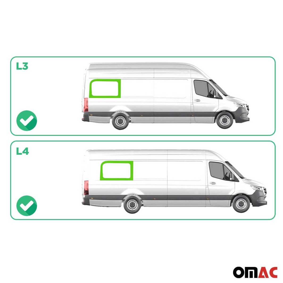Mercedes Sprinter Rear Side Fixed Glass - Rear Right - Omac - Galaxy - '11-'18